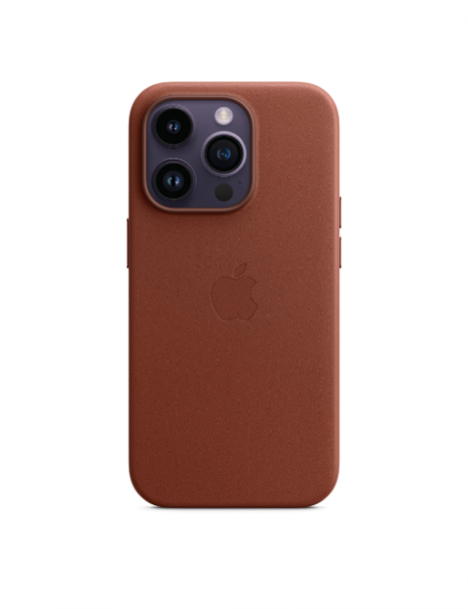 Coque en cuir avec MagSafe pour iPhone 14 Pro - Terre de Sienne