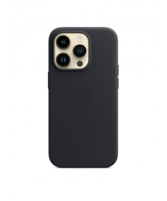 Coque en cuir avec MagSafe pour iPhone 14 Pro - Minuit
