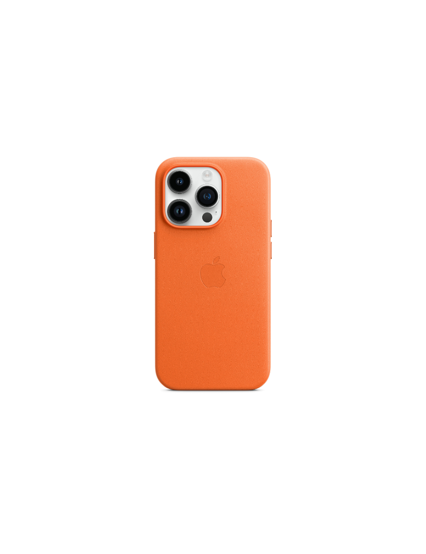 Coque en cuir avec MagSafe pour iPhone 14 Pro - Orange