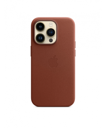Coque en cuir avec MagSafe pour iPhone 14 Pro - Terre de Sienne