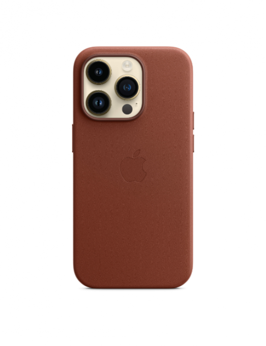 Coque en cuir avec MagSafe pour iPhone 14 Pro - Terre de Sienne