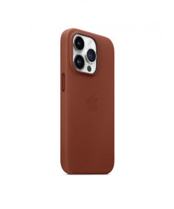 Coque en cuir avec MagSafe pour iPhone 14 Pro - Terre de Sienne