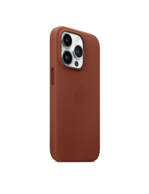 Coque en cuir avec MagSafe pour iPhone 14 Pro - Terre de Sienne