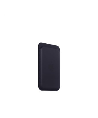 Porte-cartes en cuir avec MagSafe pour iPhone - Encre violette