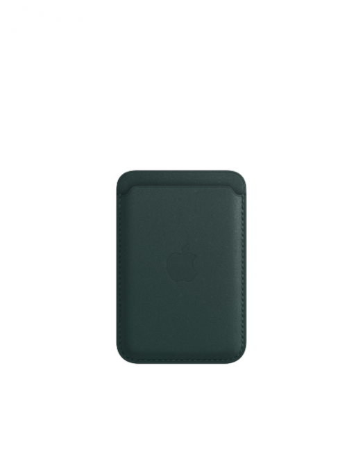Porte-cartes en cuir avec MagSafe pour iPhone - Vert forêt