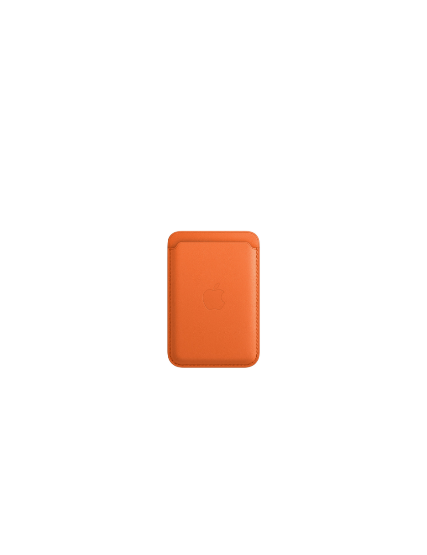 Porte-cartes en cuir avec MagSafe pour iPhone - Orange
