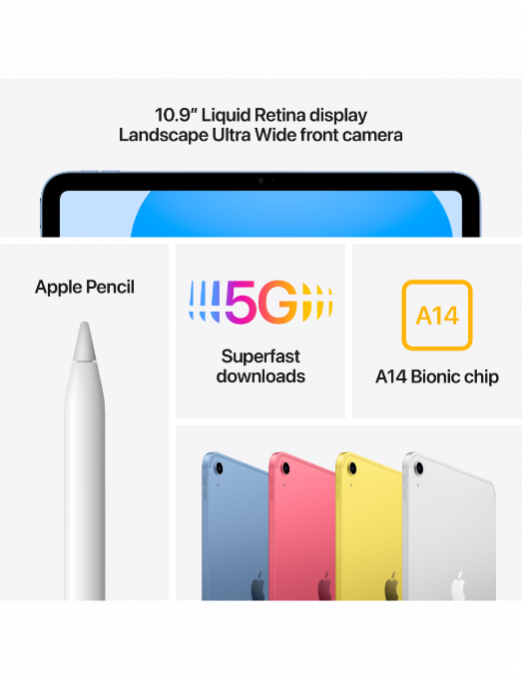 iPad 10,9 pouces 64 Go Wi-Fi + Cellular Bleu (2022) - iStore Tunisie