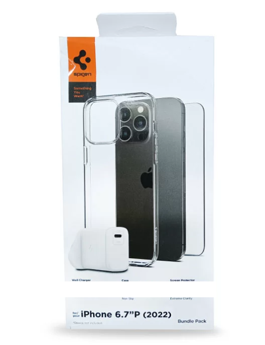 Pack Spigen pour iPhone 14 Pro avec Etui Transparent Crystal Flex