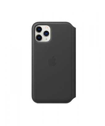 Étui folio en cuir pour iPhone 11 Pro - Noir