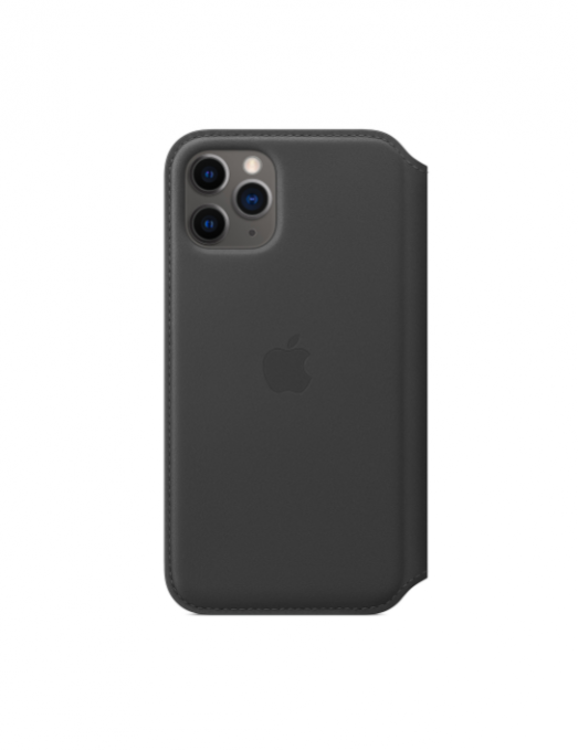 Étui folio en cuir pour iPhone 11 Pro - Noir