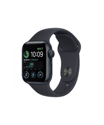 Apple Watch SE (2e génération) GPS 40 mm avec boîtier en aluminium et bracelet sport minuit - M/L