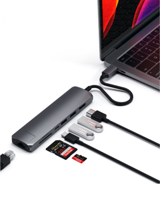 multiport USB-C slim avec adapteur ethernet