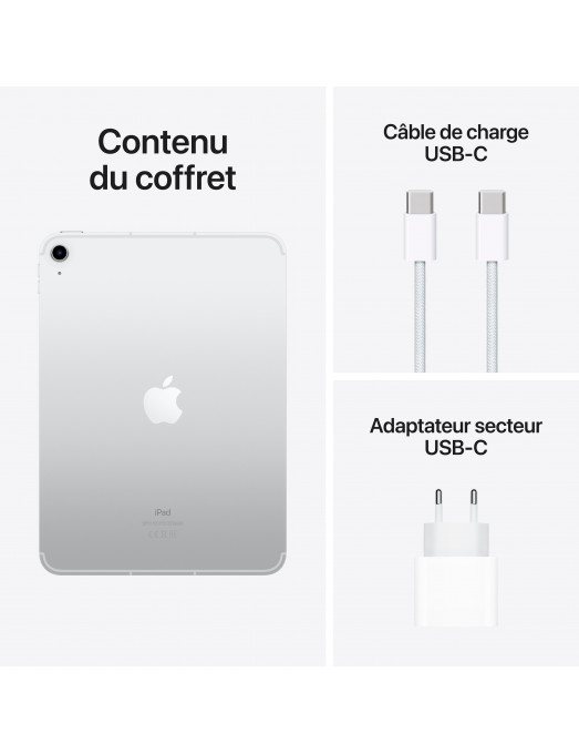 iPad 10.9 pouces 64 Go Wi-Fi plus Cellular Silver et accessories