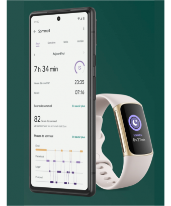 Fitbit Charge 5 and a smartphone