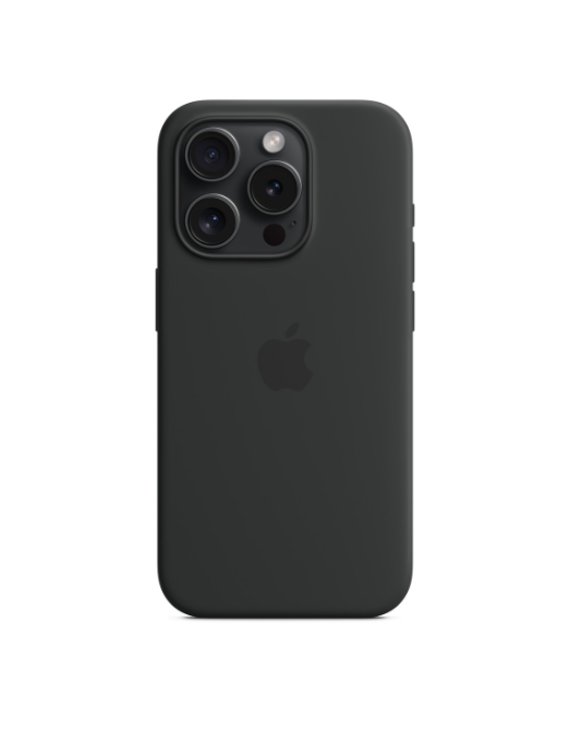 Coque en silicone avec MagSafe pour iPhone 15 Pro -  Noir
