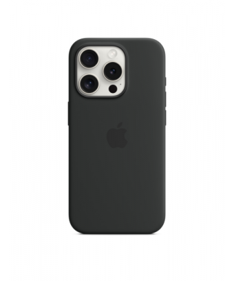 Coque en silicone avec MagSafe pour iPhone 15 Pro -  Noir