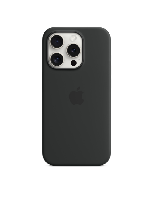 Coque en silicone avec MagSafe pour iPhone 15 Pro -  Noir