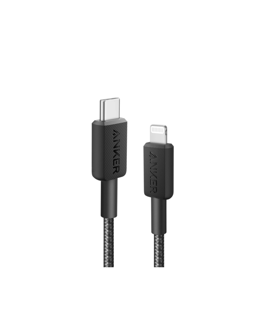 Anker 322 Câble tissé en nylon USB-C vers Lightning avec charge rapide 1mètre noir