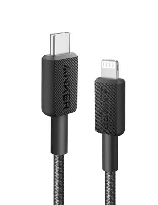Anker 322 Câble tissé en nylon USB-C vers Lightning avec charge rapide 1mètre noir Anker 322 Câble tissé en nylon USB-C vers Lightning avec charge rapide 1mètre noir