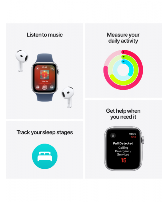 Apple Watch SE GPS (2024) 44 mm Aluminium Minuit