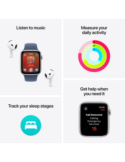 Apple Watch SE GPS (2024) 44 mm Aluminium Argent
