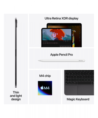 iPad Pro M4 13 pouces Verre standard Wifi+Cellular Silver